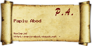 Papiu Abod névjegykártya